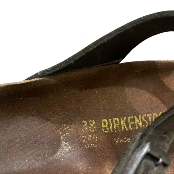 ​BIRKENSTOCK Gizeh Thong Sandals Women's EU 38 US 7/7.5 Black Oiled Leather Cork - Picture 6 of 8